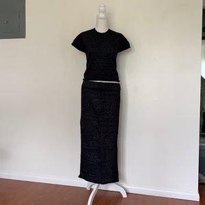 Zara Rainbow Metallic Cozy Matching Skirt/Top Set